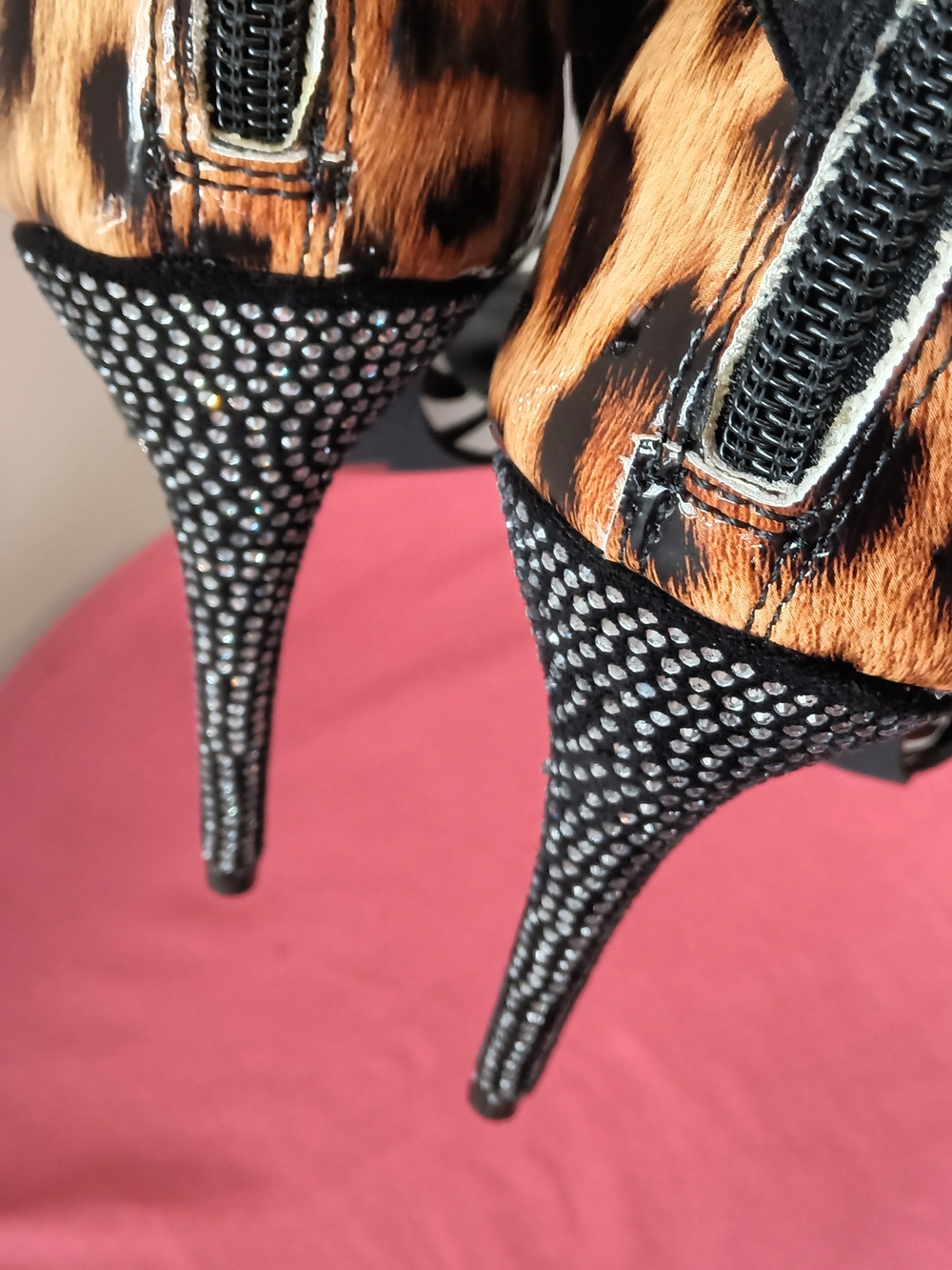 Cape Robbin Leopard & Snake-Print Rhinestone Stiletto Sandal - Picture 6 of 7